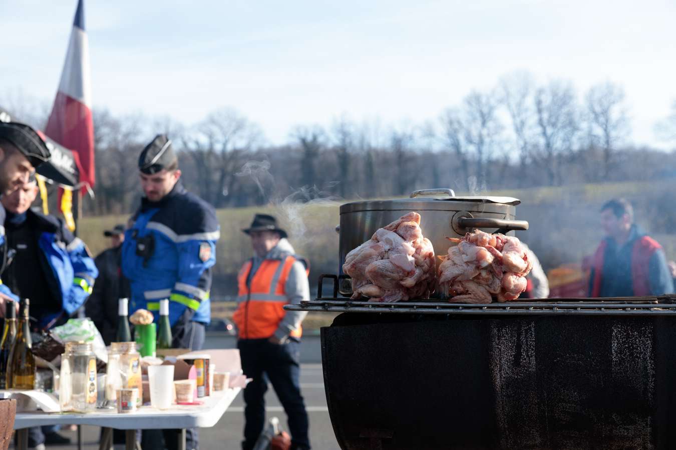 Repas préparé pendant le blocage agricole