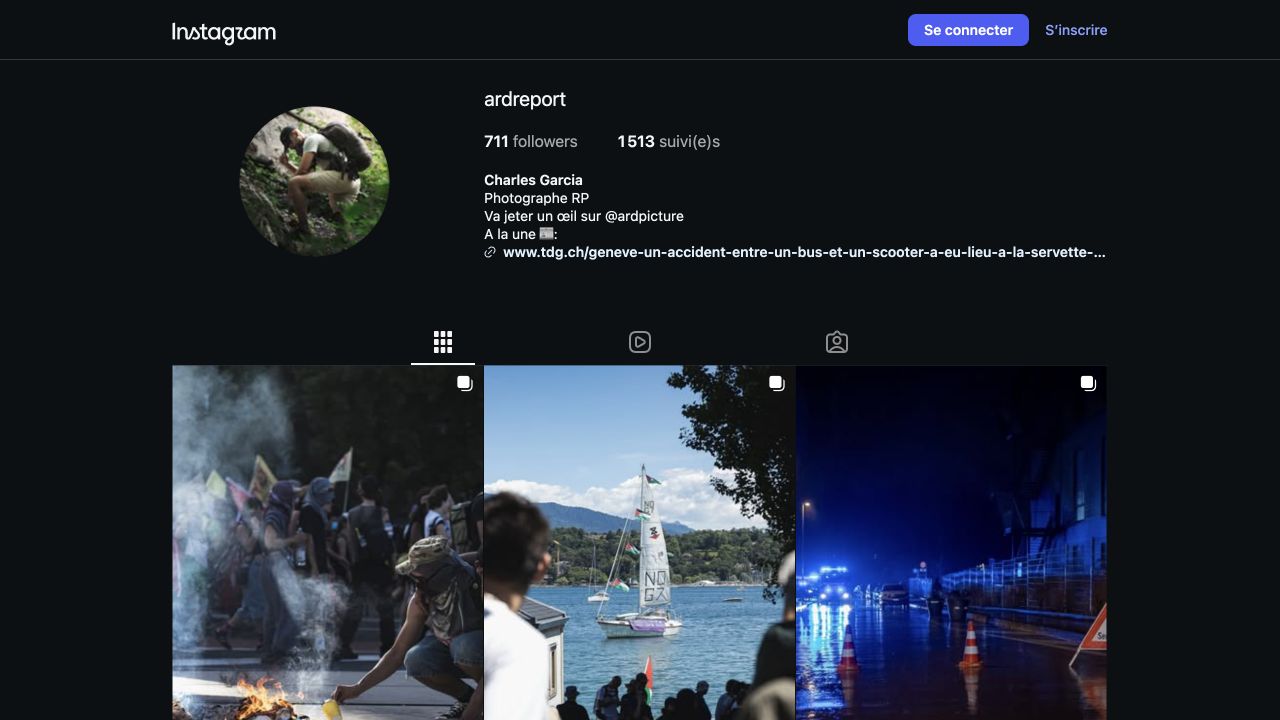 Capture du profil Instagram Ardreport